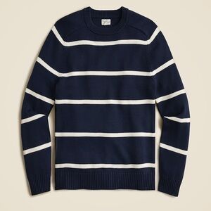 Heritage Cotton Crewneck Sweater Navy White Striped J Crew Men’s Sweater Size M